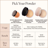 Translucent Loose Setting Powder – 24HR Shine Control, Soft Matte Finish & No Flashback - Tone-Up Rose