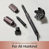 FlexStyle Hair Styling System – Portable Hair Dryer, Curler, Volumizer & Blow Dryer Brush with 6 Styling Tools – Black / HD440BK