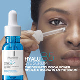 Hyalu B5 Eye Serum with Hyaluronic Acid & Caffeine – Hydrating Under-Eye Serum for Dark Circles, Puffiness & Wrinkles with Cooling Roller Applicator