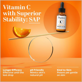 Vitamin C Brightening Serum with Hyaluronic Acid, Aloe Vera & Vitamin E for Glow & Even Skin Tone
